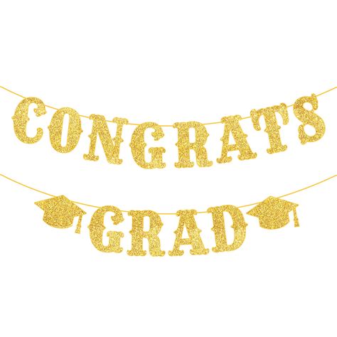 Buy KatchOn, Gold Glitter Congrats Grad Banner 2023 - No DIY, 10 Feet ...