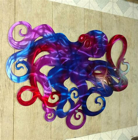 Octopus metal wall art large octopus sculpture outdoor patio | Etsy | Ocean wall art, Metal wall ...