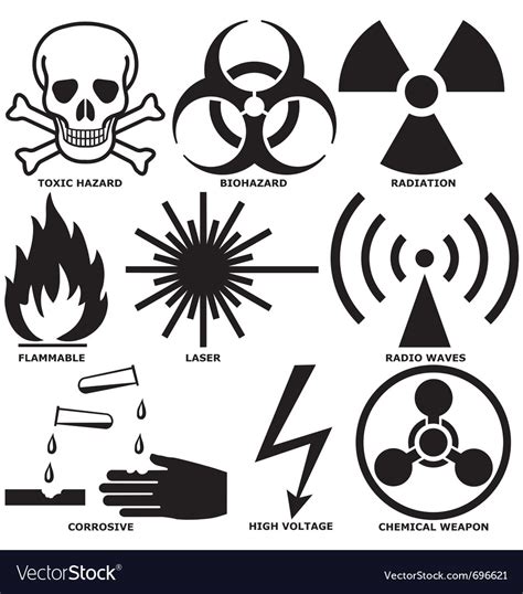 Warning and hazard symbols Royalty Free Vector Image