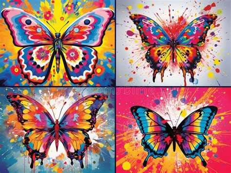 Butterfly Pop Art stock illustration. Illustration of artistic - 280437001