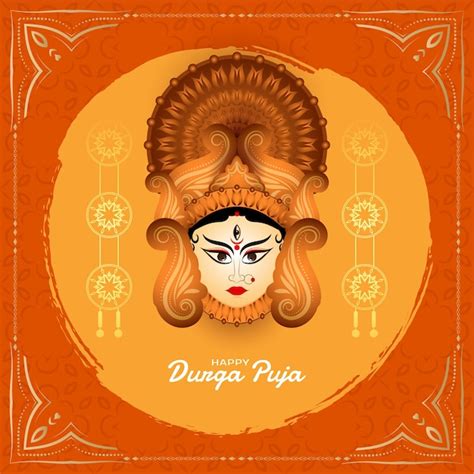 Free Vector | Durga puja festival greeting mythology