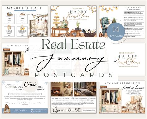 New Year Real Estate Postcardsjanuary Real Estate Postcard Templates New Year Real Estate ...