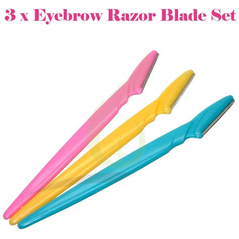 Women Facial Face Razor Eyebrow Trimmers Blades Shaver 3pcs-in Eyebrow Trimmer from Beauty ...