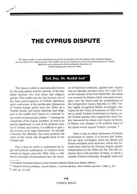 (PDF) The Cyprus Dispute