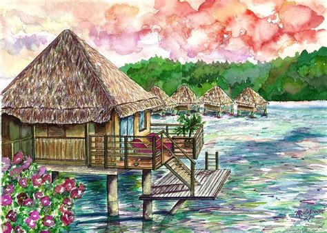 Bora Bora by Michelle LeBoeuf | Art, Bora bora, Original watercolors