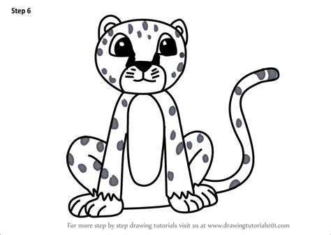 Learn How to Draw a Cartoon Cheetah (Cartoon Animals) Step by Step : Drawing Tutorials