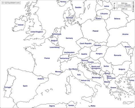 Western Europe free map, free blank map, free outline map, free base ...