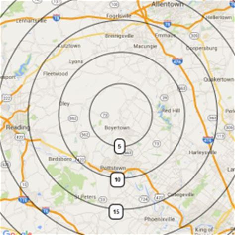 5 Mile radius : Scribble Maps