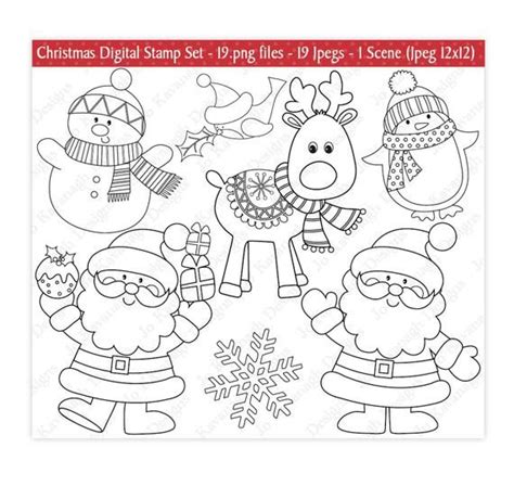 Christmas Digital StampsDigital StampsSanta Digital | Etsy | Digital stamps christmas, Digital ...