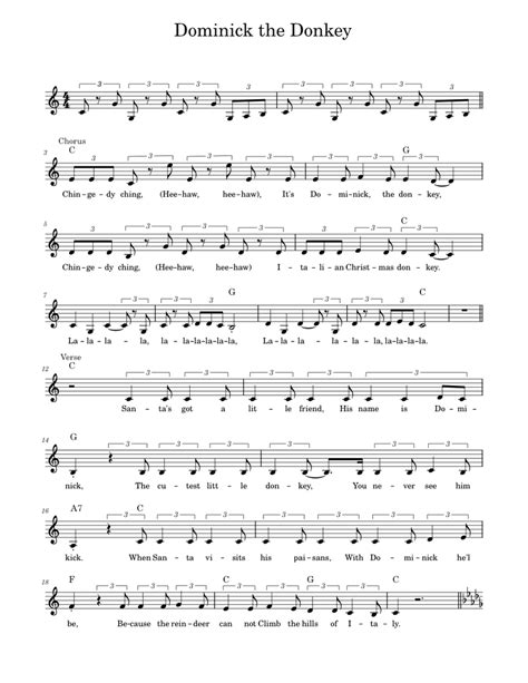 Dominick the Donkey Sheet music for Saxophone (Tenor) (Solo) | Download ...