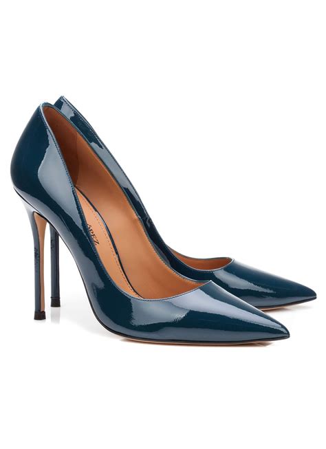 High heel pumps in blue patent - online shoe store Pura Lopez . PURA LOPEZ