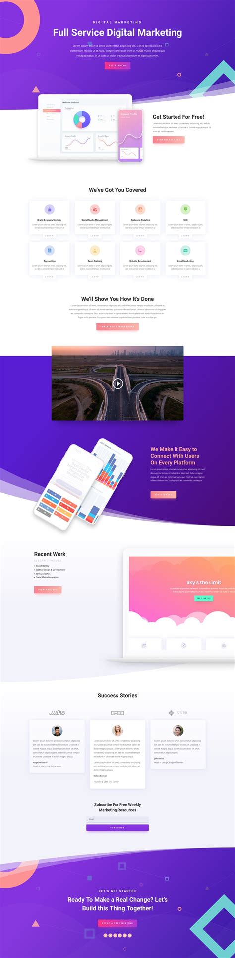 Digital Marketing Landing Page Divi Layout by Elegant Themes