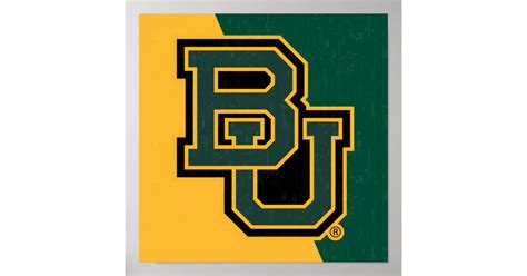 Baylor University Color Block Distressed Poster | Zazzle