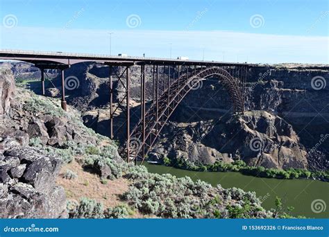 The Perrine Bridge in Twin Falls, Idaho. Stock Photo - Image of landscape, gorge: 153692326