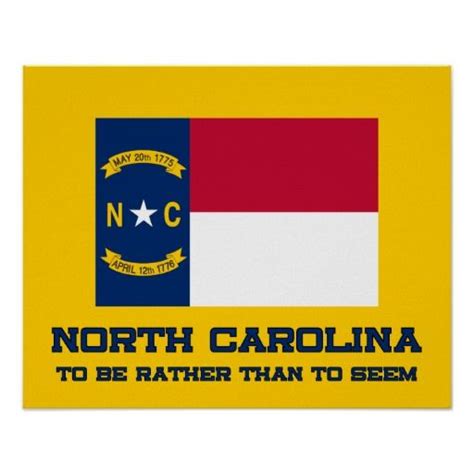North Carolina State Flag and Motto Poster | North carolina state flag, State flags, North carolina