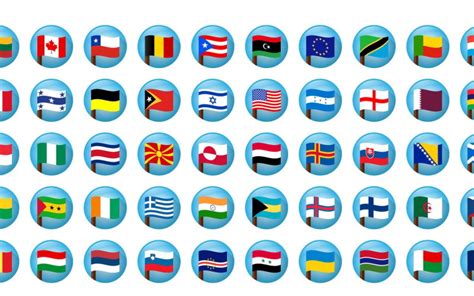 World Countries Flags coloured Vector Icons - TemplateMonster