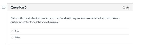 Solved Color is the best physical property to use for | Chegg.com