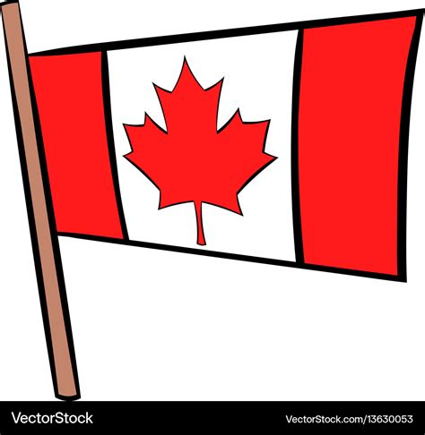 Flag canada icon cartoon Royalty Free Vector Image