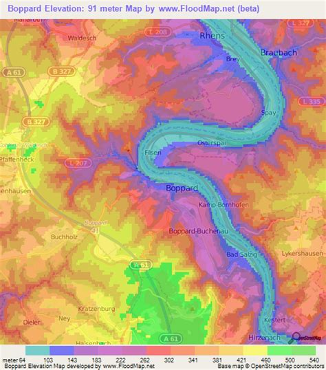 Elevation of Boppard,Germany Elevation Map, Topography, Contour