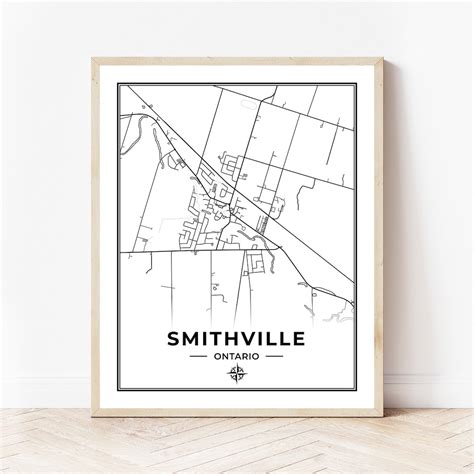 Smithville Map Print Map of Smithville Ontario Black & - Etsy