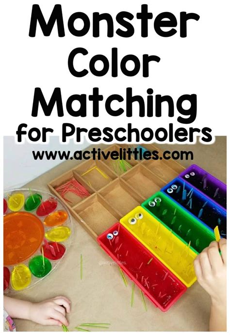 Monster Color Matching Activity for Preschool - Active Littles