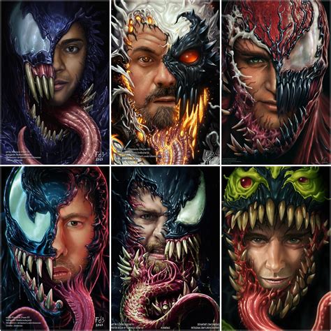 Some commissioned paintings I made of clients bonded to symbiotes : r ...