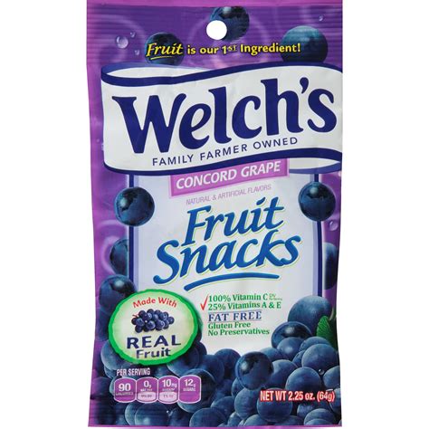 Welch's Concord Grape Fruit Snacks, 2.25 Oz. - Walmart.com - Walmart.com