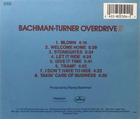 Classic Rock Covers Database: Bachman-Turner Overdrive - Bachman-Turner Overdrive II (1973)