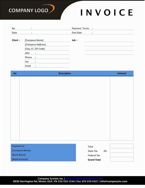 Ms Word Templates Free Of Invoice Template Word 2007 Free Download ...