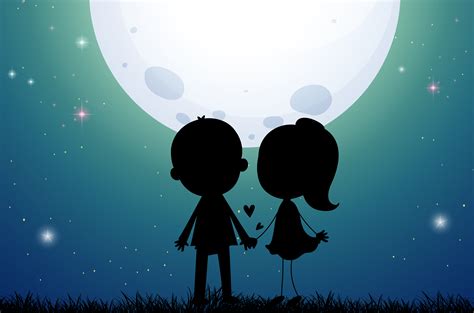 Silhouette love couple in the field 446381 Vector Art at Vecteezy