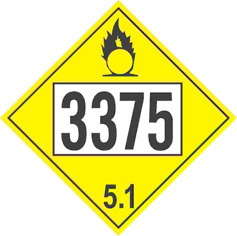 3375 AMMONIUM NITRATE – CLASS 5 PLACARD – Safehouse Signs