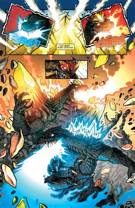 Godzilla And SpaceGodzilla working toghter dear god the world is...saved? | Godzilla comics, All ...