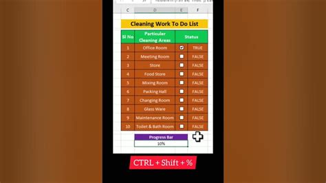 How to make Progress bar to do list. #excel #exceltricks #video #viral #trendingshorts # ...