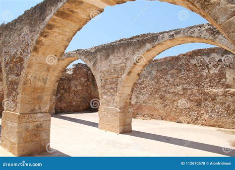 Venetian Fortress Fortezza in Rethymno on Crete, Greece Stock Photo - Image of arcs, gate: 112670578