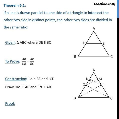 Theorem 6.1 - Basic Proportionality Theorem (BPT) - Chapter 6 Class 10