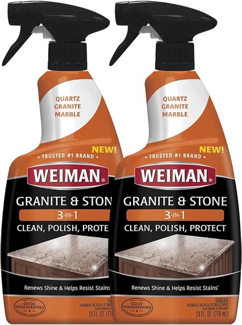 Weiman Granite Cleaner Polish and Protect 3 in 1-2 Pack - Streak-Free ...