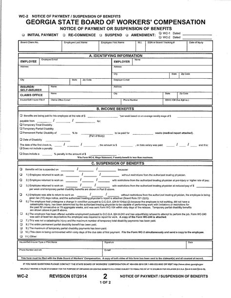 Georgia Workers' Compensation Forms - Form WC-2, WC-3, and WC-14 - Perkins Studdard