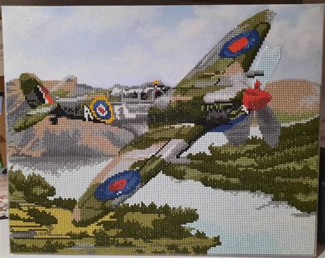 Spitfire canvas diamond painting | Seed bead patterns, Cross stitch ...