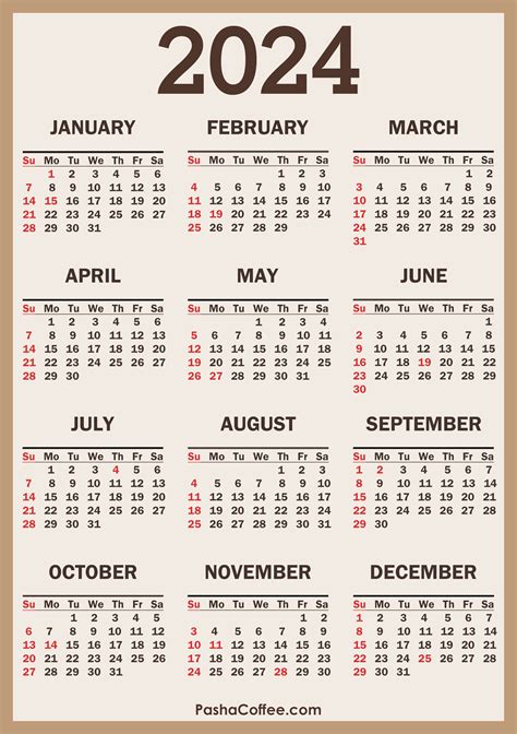 Calendar 2024 With Holidays Pdf - Barbe Carlita