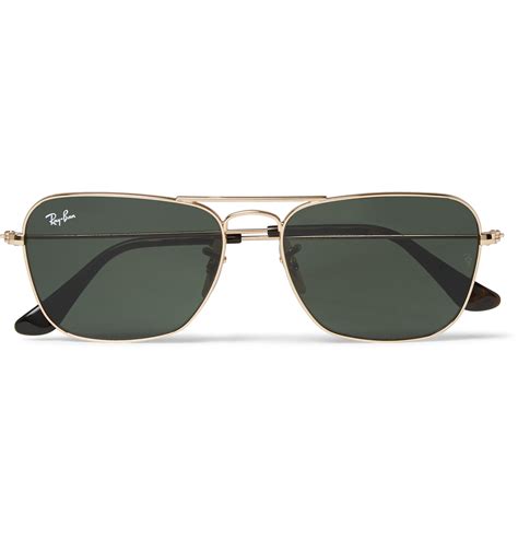 Lyst - Ray-ban Square-frame Gold-tone Sunglasses in Metallic for Men