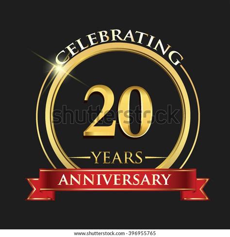 Celebrating 20 Years Anniversary Logo Golden Stock Vector (Royalty Free ...