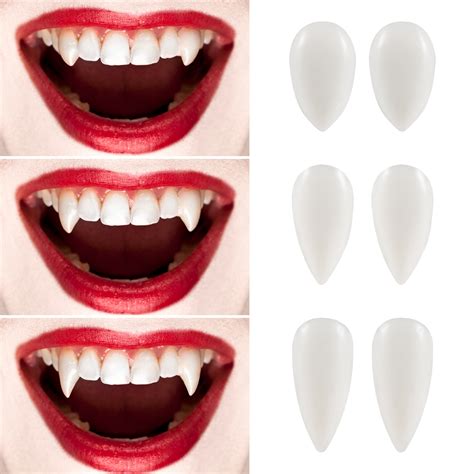 Chaoshihui 3 Pairs Halloween Fake Teeth Vampire Fangs Cosplay Teeth Cosplay Party Props ...