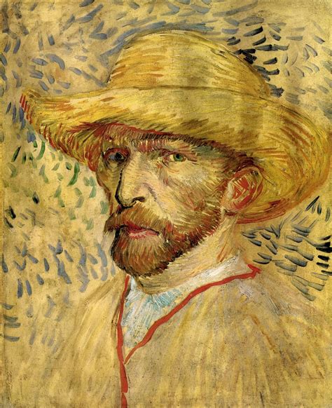 Self-Portrait with Straw Hat - Vincent van Gogh - WikiArt.org - encyclopedia of visual arts