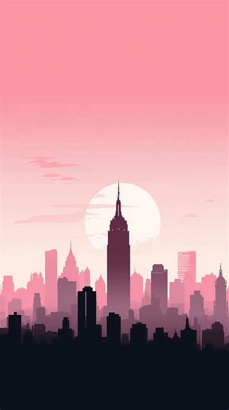 Pink minimalist aesthetic New York City wallpaper for iPhone and ...