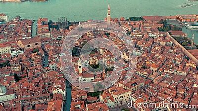 Venice, Italy - June, 2019: Aerial Drone Panorama View of Venice Beautiful Architecture. Flight ...