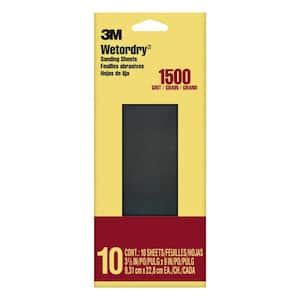 3M Imperial Wetordry 3.7 in. x 9 in. Super Fine 400-Grit Sheet Sandpaper (10-Sheets/Pack) 5920 ...