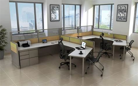 Modern Office Cubicle Design: Unique Curved L-Shape | JCI