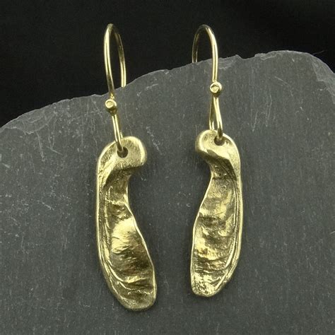 Gold vermeil Sycamore earrings by Charlie High - Pyramid Gallery