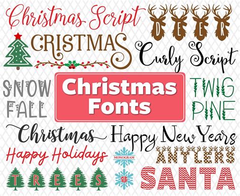 Christmas Fonts Ttf Svg Png Christmas Script Christmas Font Monogram Santa Font Holiday Font ...