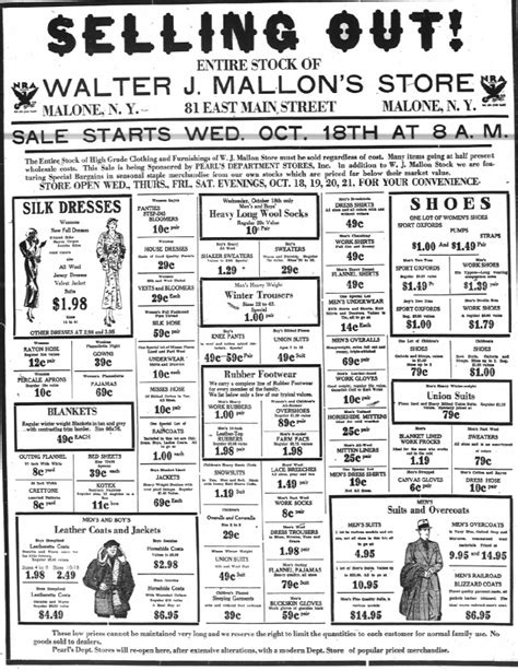 Part 2 Malone (NY) Pearl’s Department Store – A Family of Stores